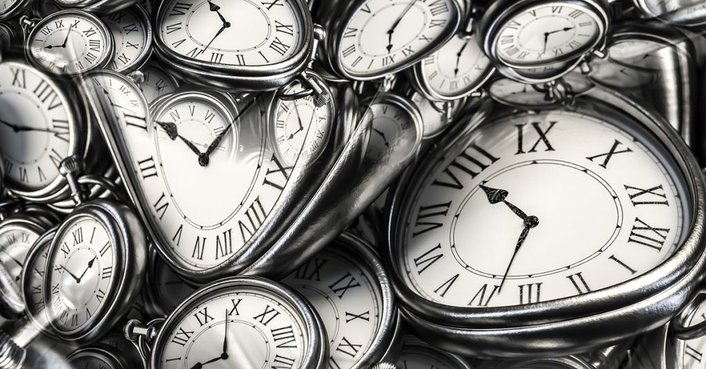 Image of clock bending faces